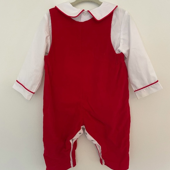 12 mos baby boy holiday overall set - Picture 2 of 3